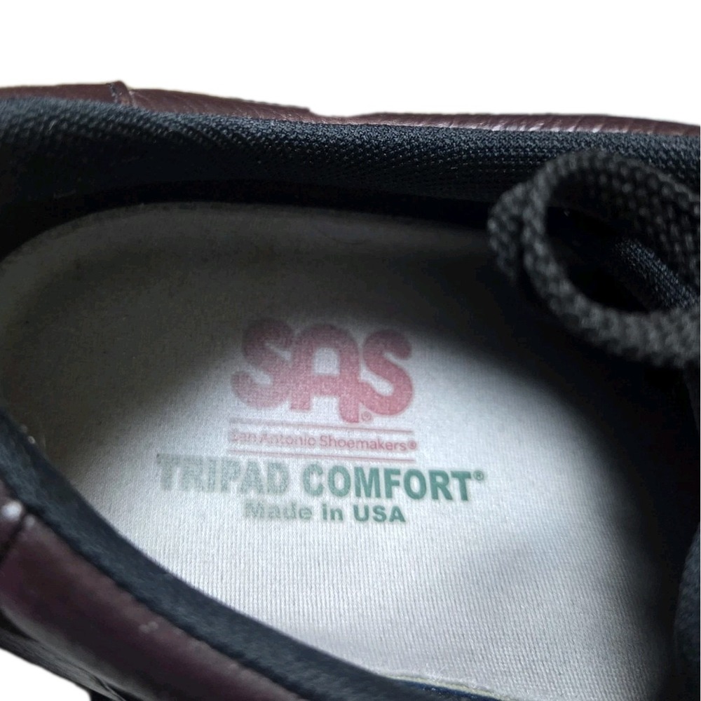SAS Tripad Comfort Shoes Mens 9.5 W Wide Brown Leather Moc Toe Lace Up USA - Picture 2 of 15